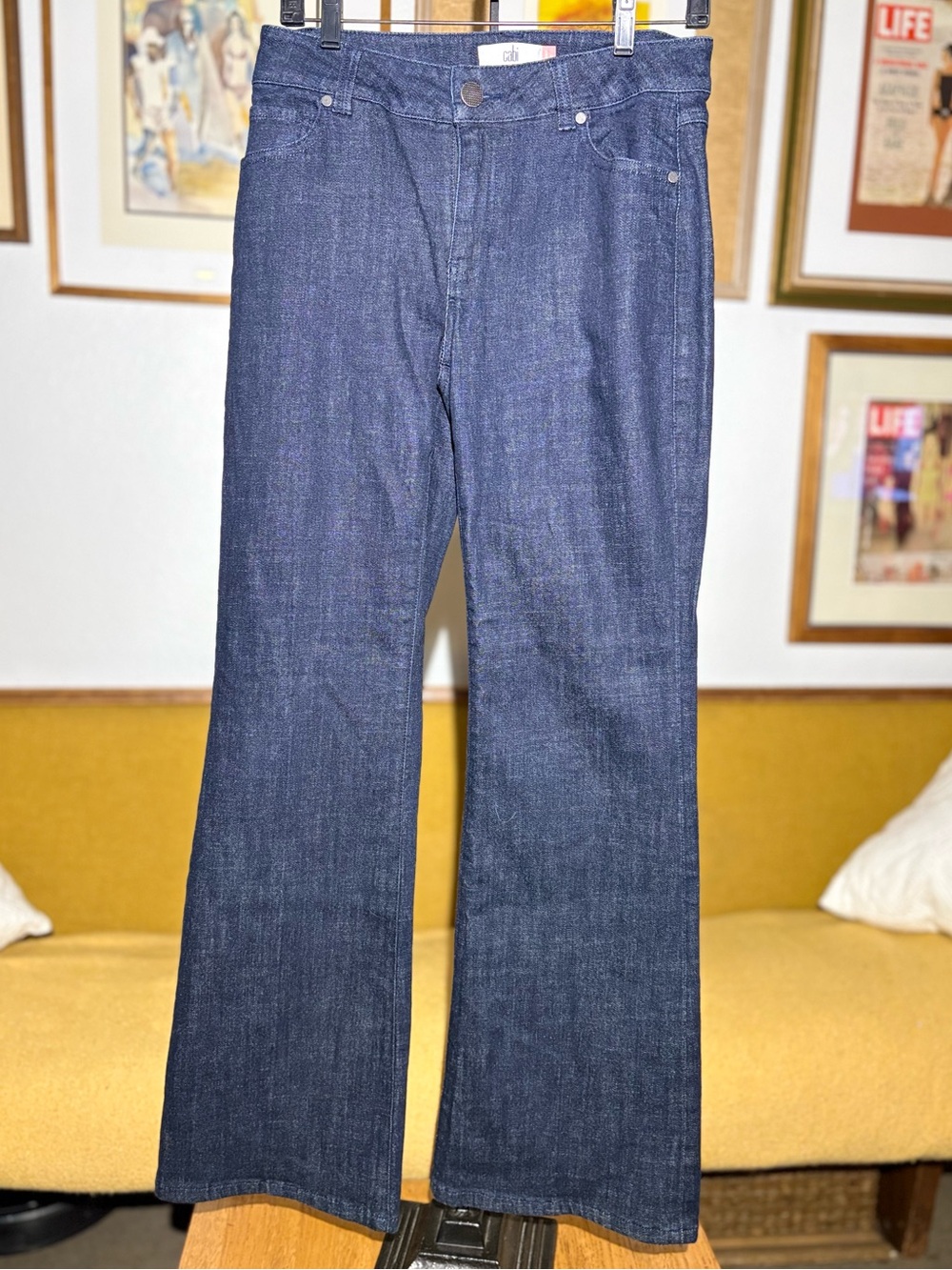 Cabi Dark Wash Trouser Jeans – Size 4 Flare / Wide Leg Denim Style